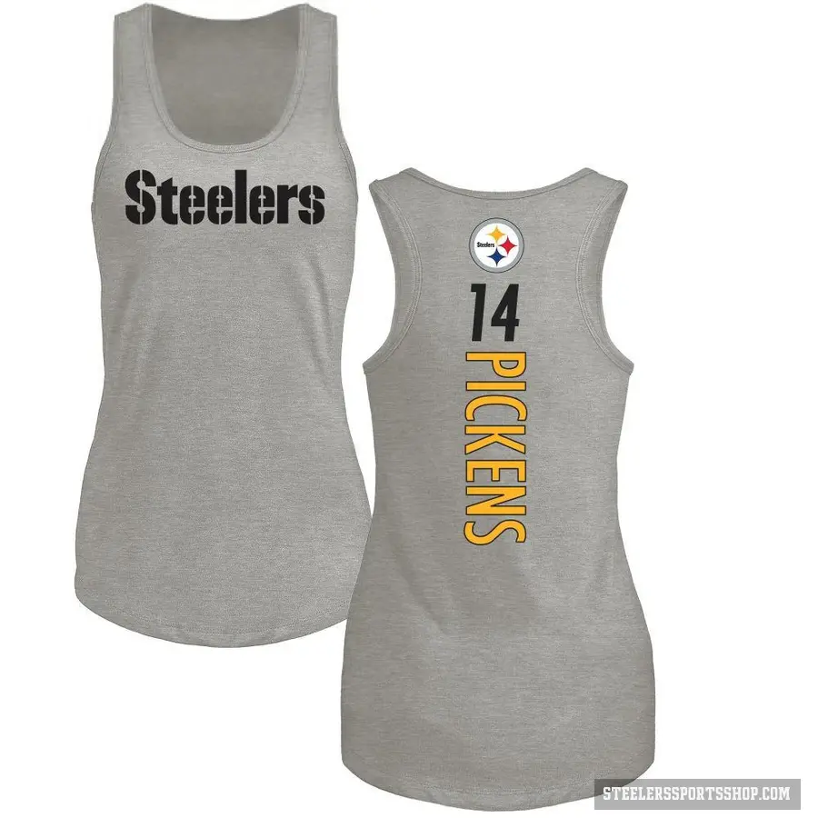 Women's ＃14 George Pickens Pittsburgh Steelers Ash Backer Tank Top