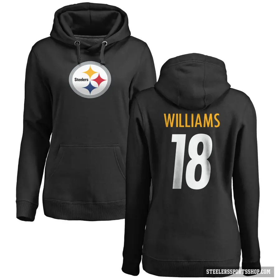 Women's ＃18 Mike Williams Pittsburgh Steelers Black Pro Line Logo Pullover Hoodie