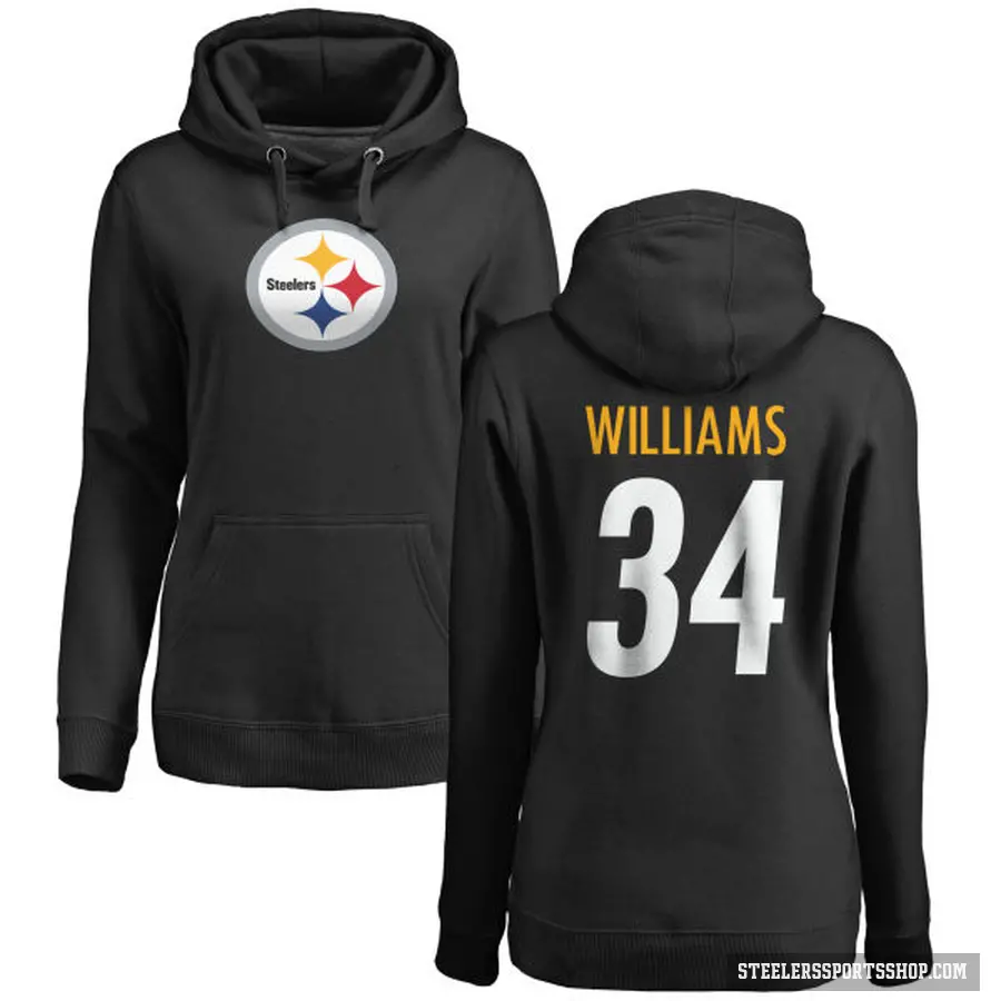 Women's ＃34 DeAngelo Williams Pittsburgh Steelers Black Pro Line Logo Pullover Hoodie