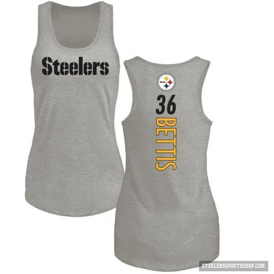 Women's ＃36 Jerome Bettis Pittsburgh Steelers Ash Backer Tank Top