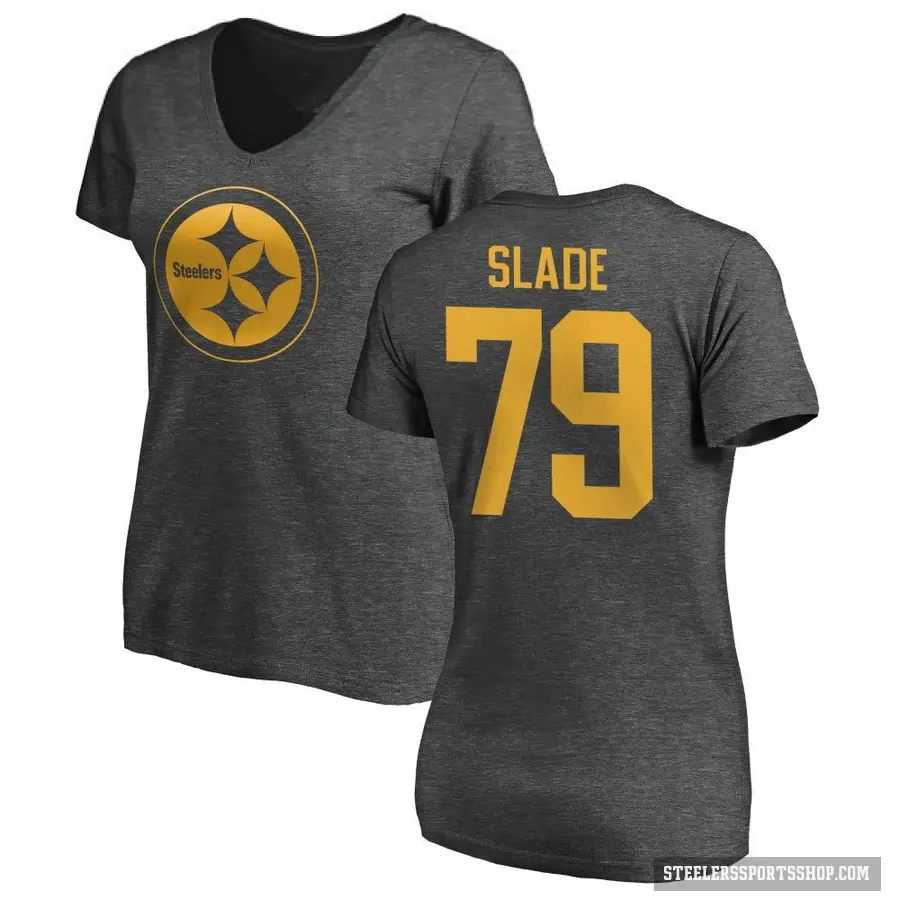 Women's ＃79 Jacob Slade Pittsburgh Steelers Ash One Color T-Shirt