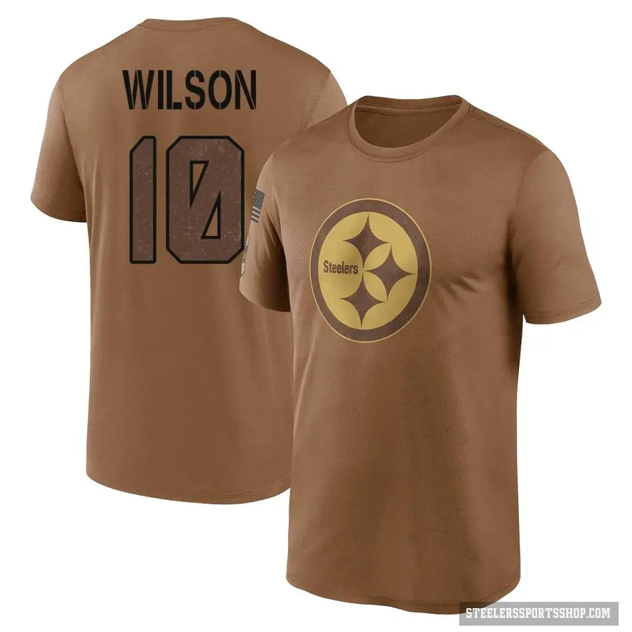 Youth ＃10 Roman Wilson Pittsburgh Steelers Brown 2023 Salute To Service Performance T-Shirt