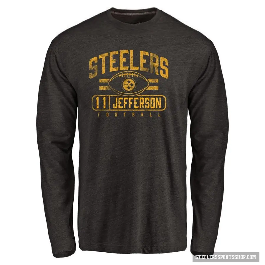 Youth ＃11 Van Jefferson Pittsburgh Steelers Black Flanker Long Sleeve T-Shirt