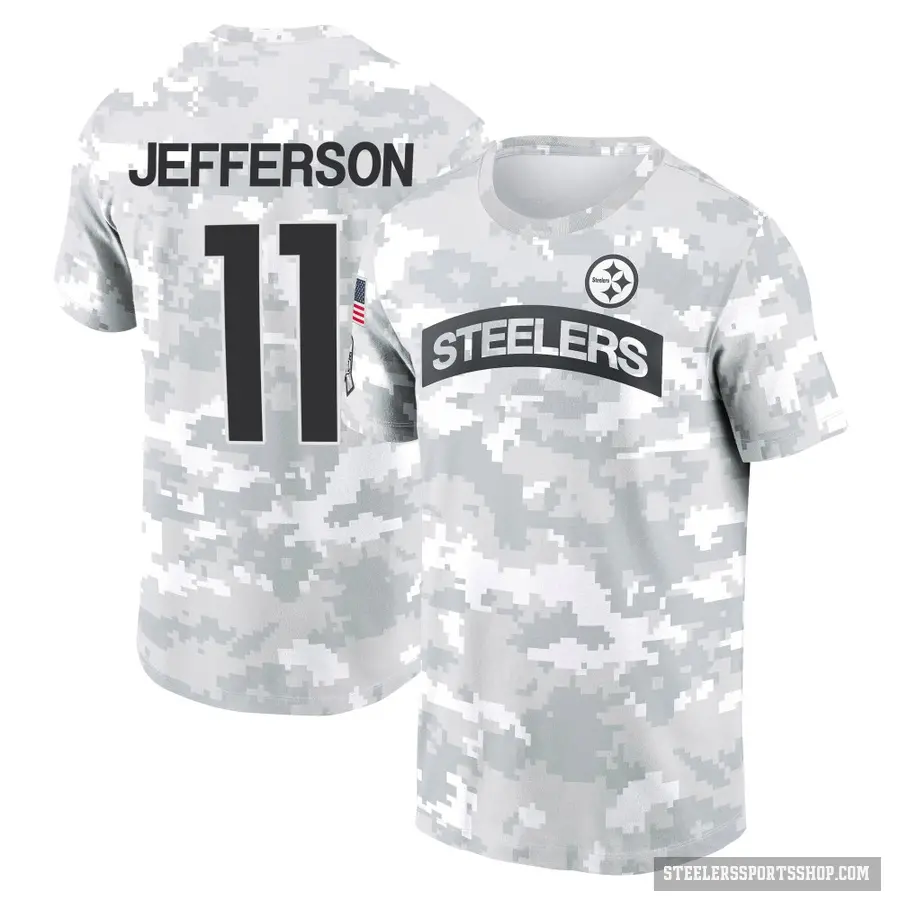 Youth ＃11 Van Jefferson Pittsburgh Steelers Camo Arctic 2024 Salute to Service Performance T-Shirt