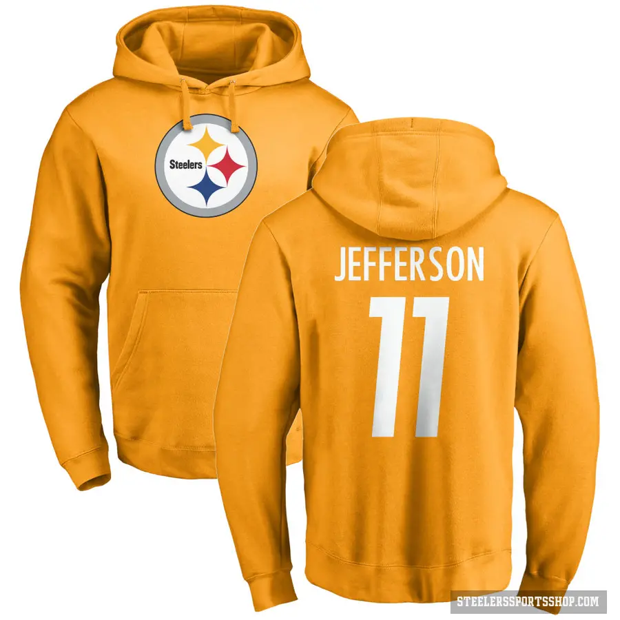 Youth ＃11 Van Jefferson Pittsburgh Steelers Gold Pro Line Name & Number Logo Pullover Hoodie