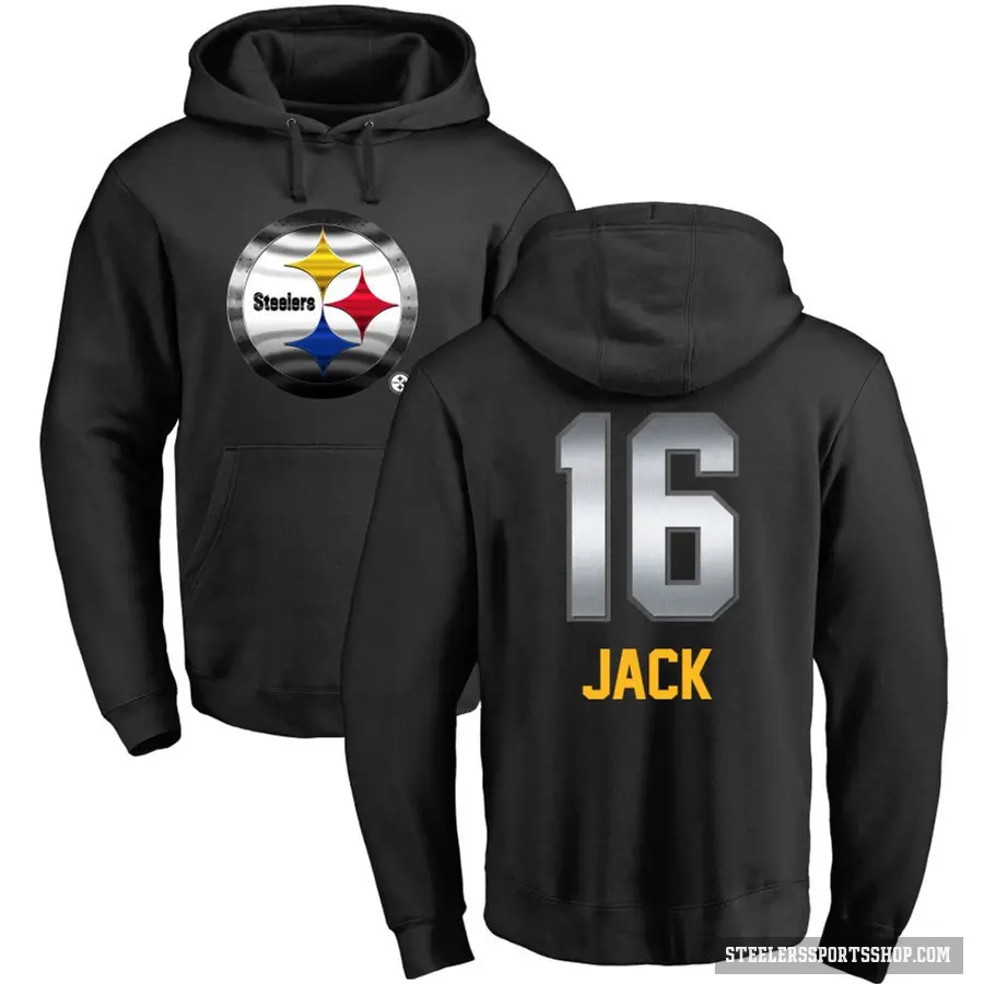 Youth ＃16 Myles Jack Pittsburgh Steelers Black Midnight Mascot Pullover Hoodie