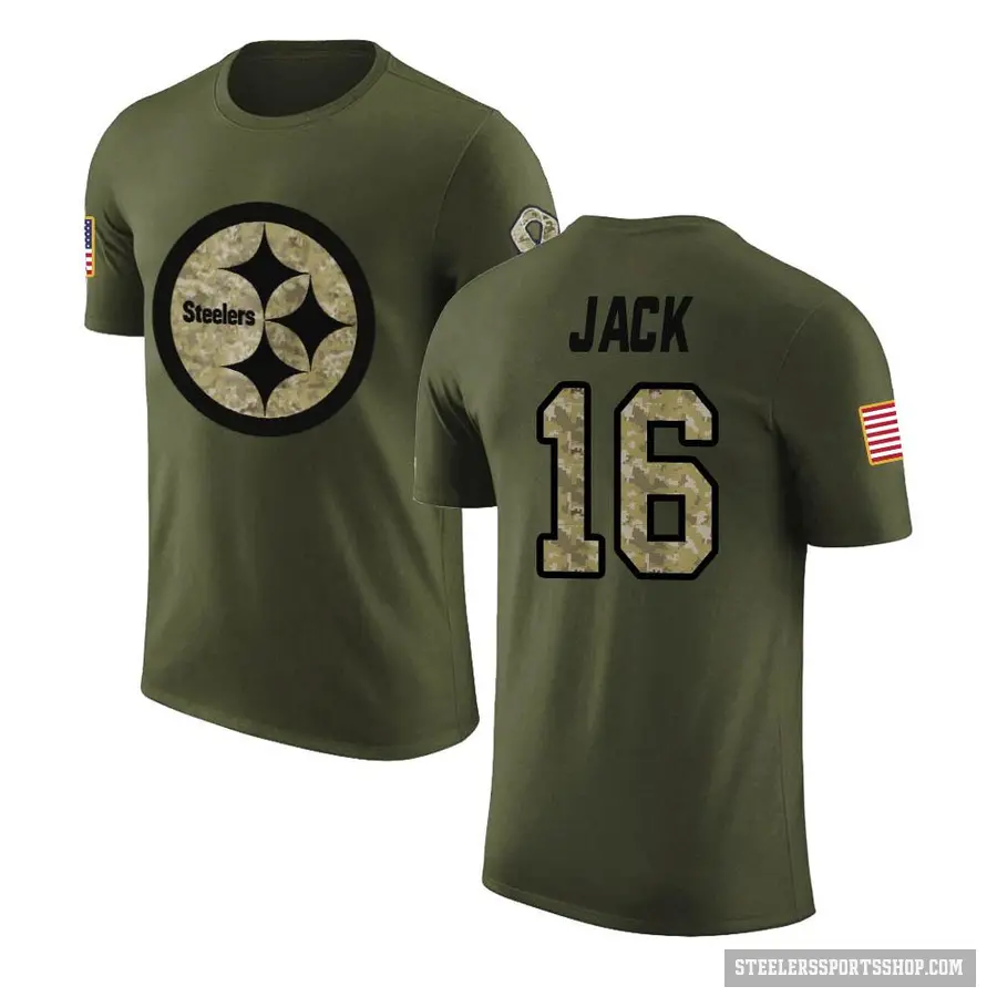 Youth ＃16 Myles Jack Pittsburgh Steelers Olive Salute to Service T-Shirt