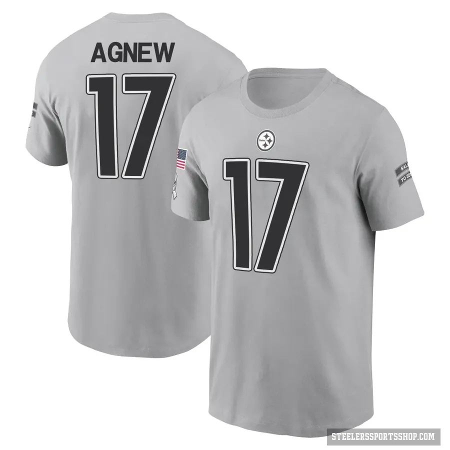 Youth ＃17 Jamal Agnew Pittsburgh Steelers Gray 2024 Salute to Service T-Shirt