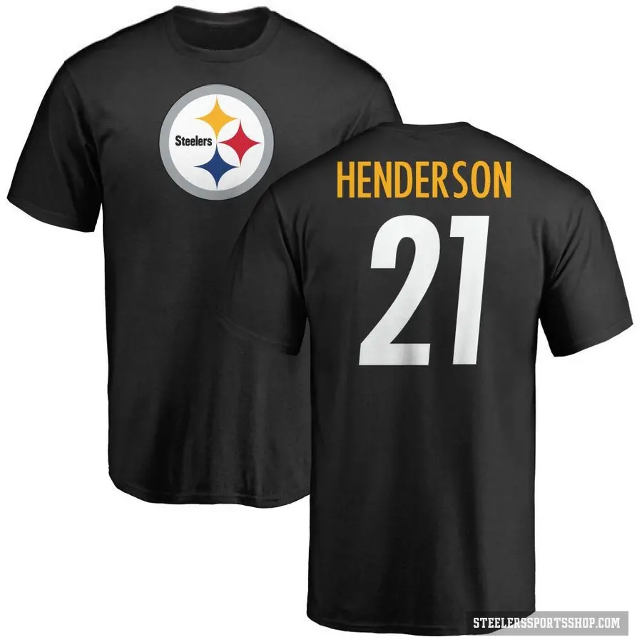 Youth ＃21 C.J. Henderson Pittsburgh Steelers Black Logo T-Shirt