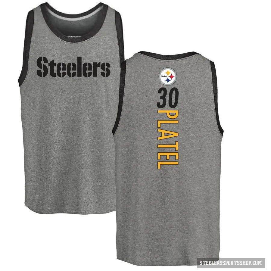 Youth ＃30 Carlins Platel Pittsburgh Steelers Ash Backer Tank Top