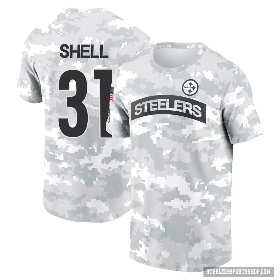 Youth ＃31 Donnie Shell Pittsburgh Steelers Camo Arctic 2024 Salute to Service Performance T-Shirt