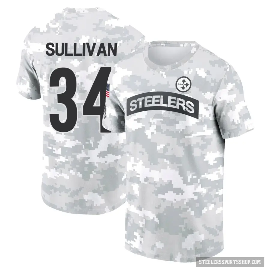 Youth ＃34 Chandon Sullivan Pittsburgh Steelers Camo Arctic 2024 Salute to Service Performance T-Shirt