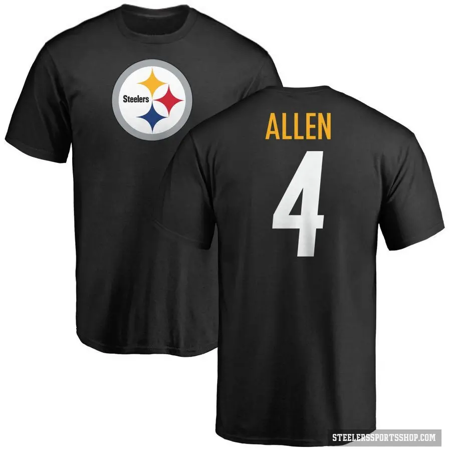 Youth ＃4 Kyle Allen Pittsburgh Steelers Black Logo T-Shirt