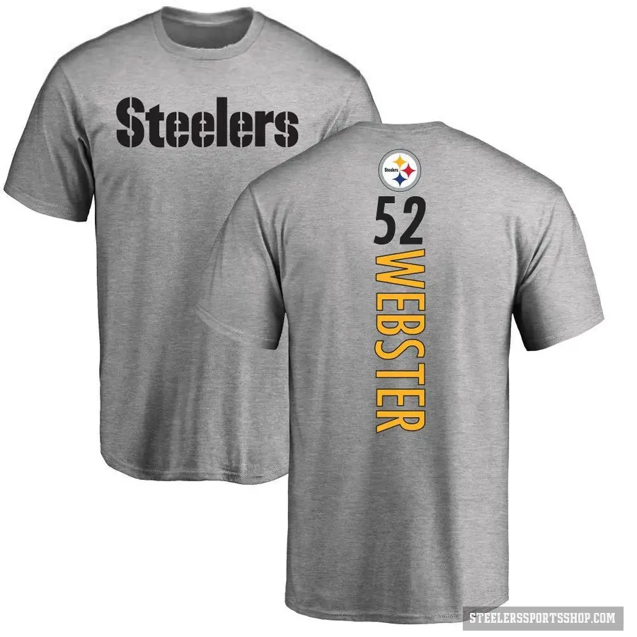 Youth ＃52 Mike Webster Pittsburgh Steelers Ash Backer T-Shirt