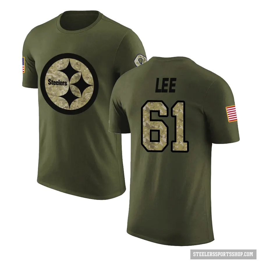 Youth ＃61 Logan Lee Pittsburgh Steelers Olive Salute to Service T-Shirt