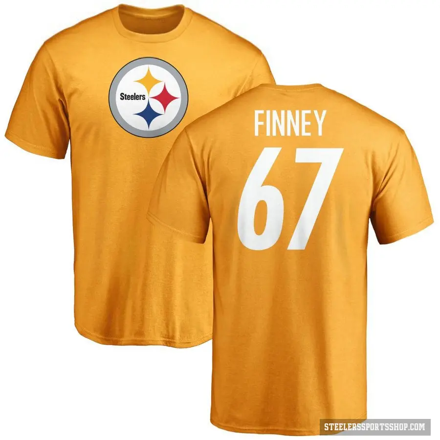 Youth ＃67 B.J. Finney Pittsburgh Steelers Gold Logo T-Shirt