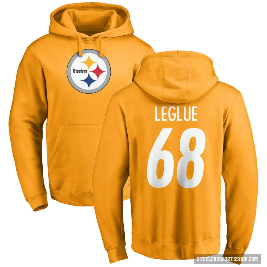 Youth ＃68 John Leglue Pittsburgh Steelers Gold Pro Line Name & Number Logo Pullover Hoodie