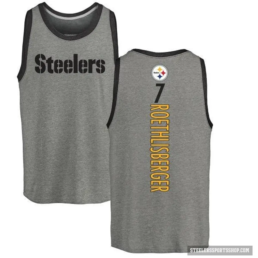 Youth ＃7 Ben Roethlisberger Pittsburgh Steelers Ash Backer Tank Top