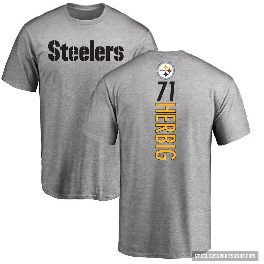 Youth ＃71 Nate Herbig Pittsburgh Steelers Ash Backer T-Shirt