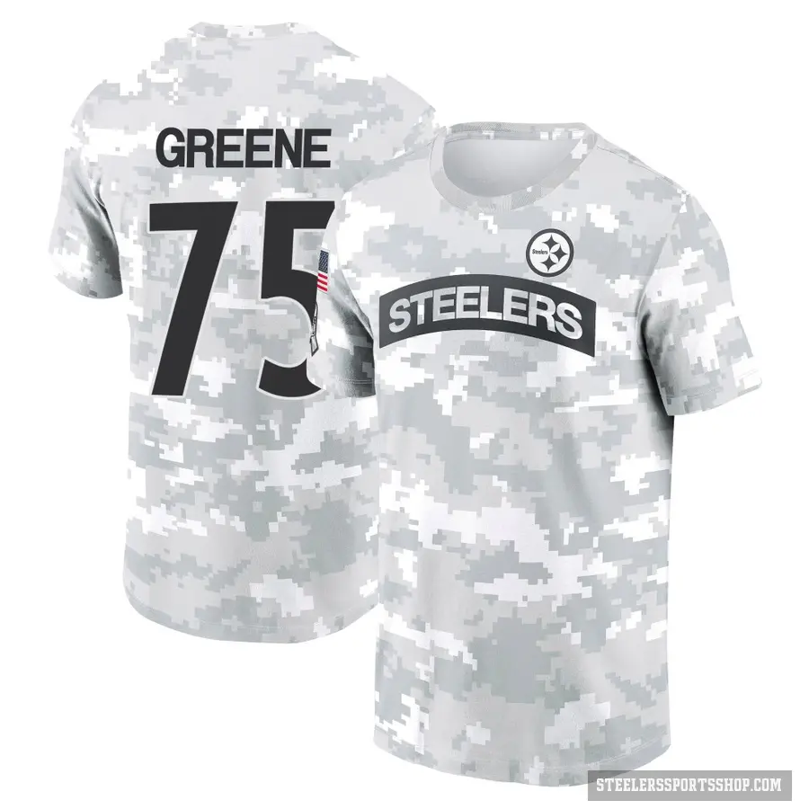 Youth ＃75 Joe Greene Pittsburgh Steelers Green Arctic Camo 2024 Salute to Service Performance T-Shirt