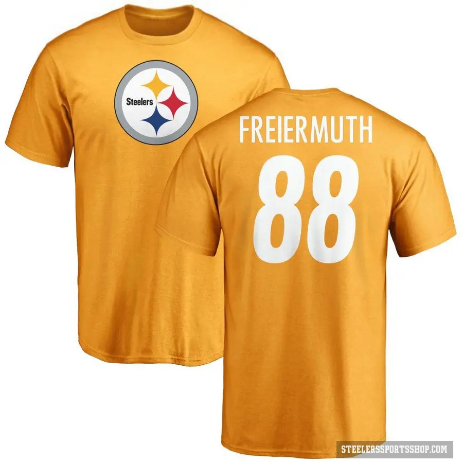 Youth ＃88 Pat Freiermuth Pittsburgh Steelers Gold Logo T-Shirt