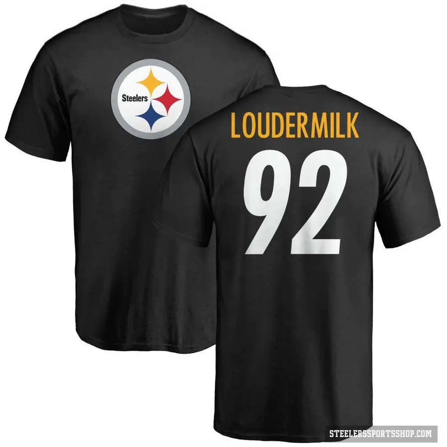 Youth ＃92 Isaiahh Loudermilk Pittsburgh Steelers Black Logo T-Shirt