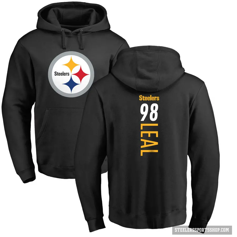 Youth ＃98 DeMarvin Leal Pittsburgh Steelers Black Pro Line Backer Pullover Hoodie